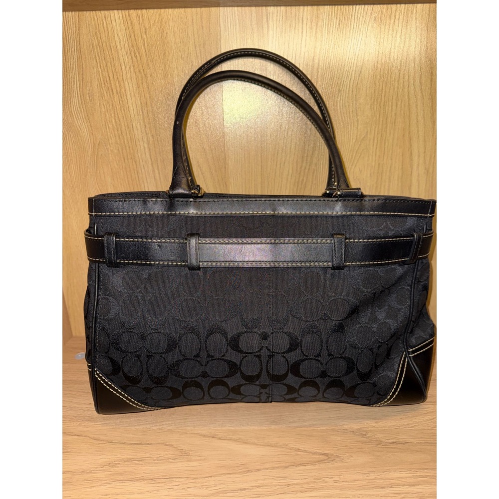 Coach Hamptons Signature Carryall Tote Bag Black - Gem